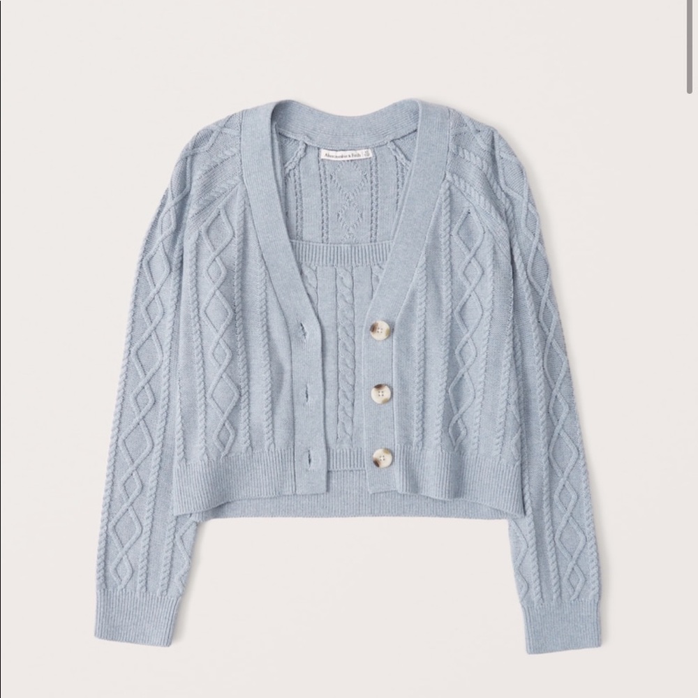 Abercrombie Cable- Knit Tank and Cardigan Set